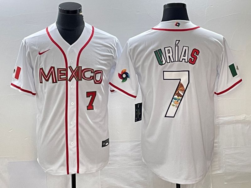 Men 2023 World Cub Mexico #7 Urias White Nike MLB Jersey73->more jerseys->MLB Jersey
